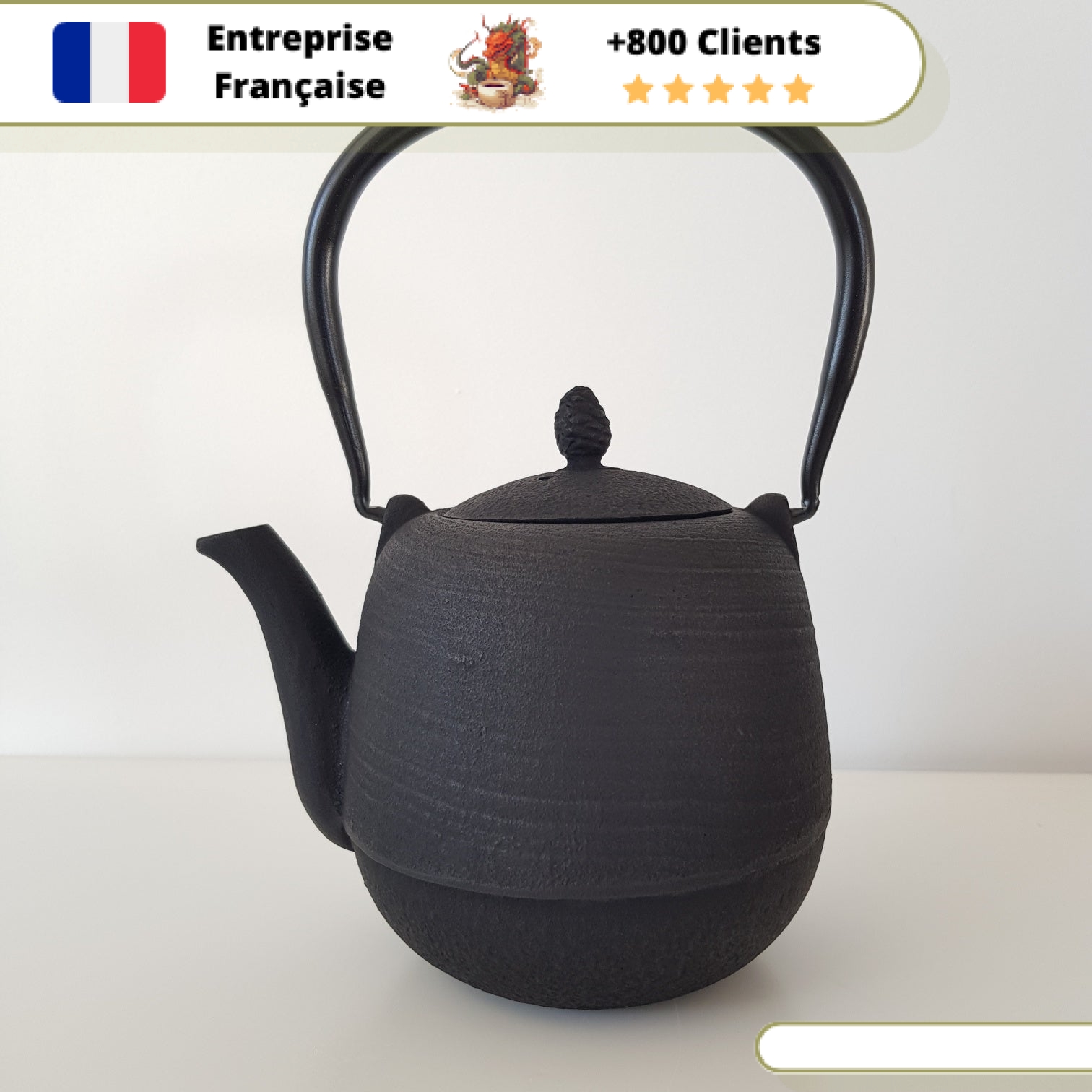 Théière en Fonte Noire Oiharu Natsume 800ml – Image 3