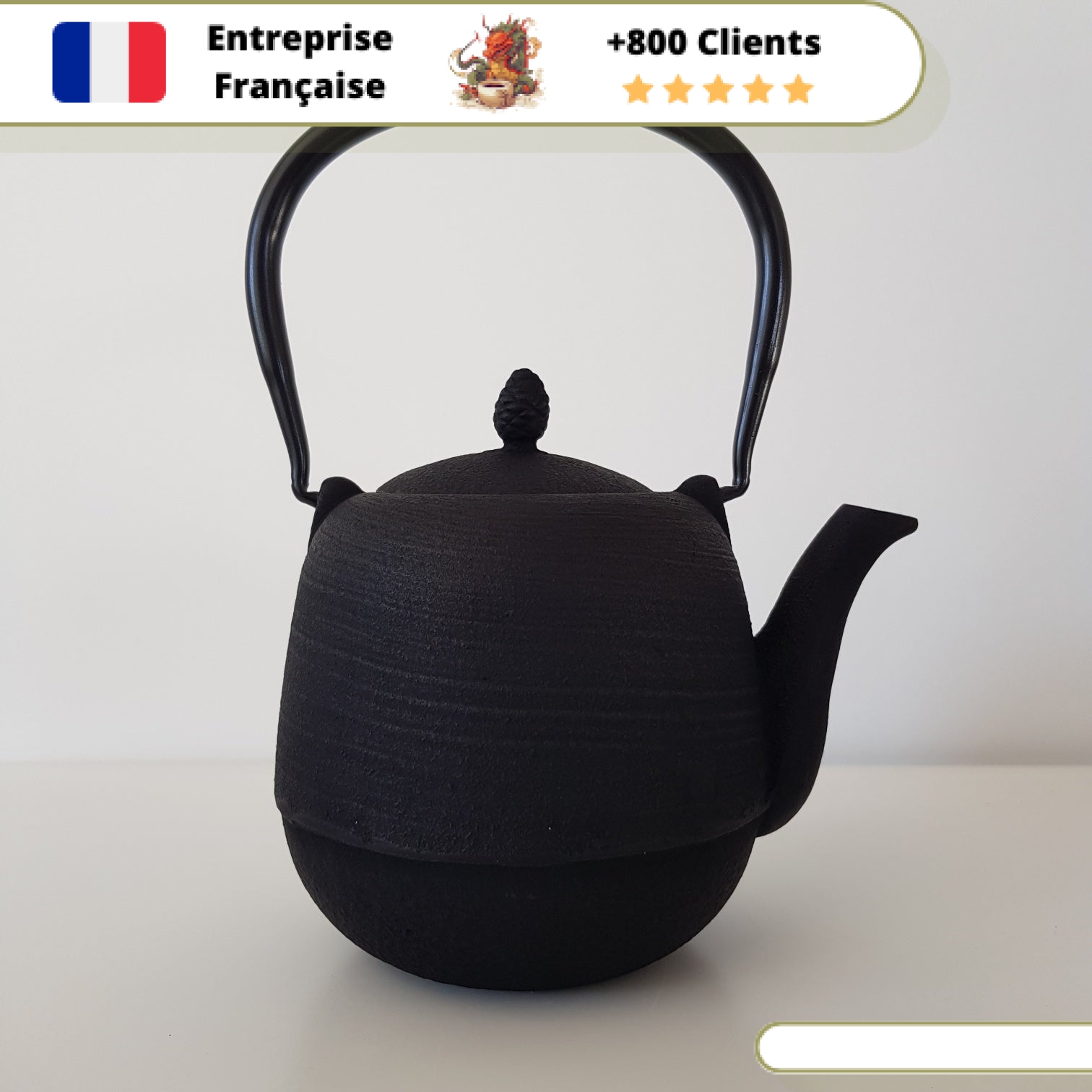 Théière en Fonte Noire Oiharu Natsume 800ml – Image 2