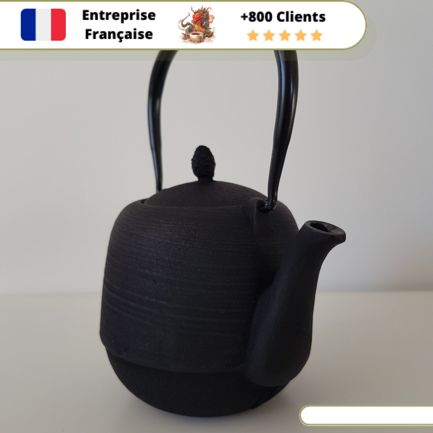 Théière en Fonte Noire Oiharu Natsume 800ml – Image 8