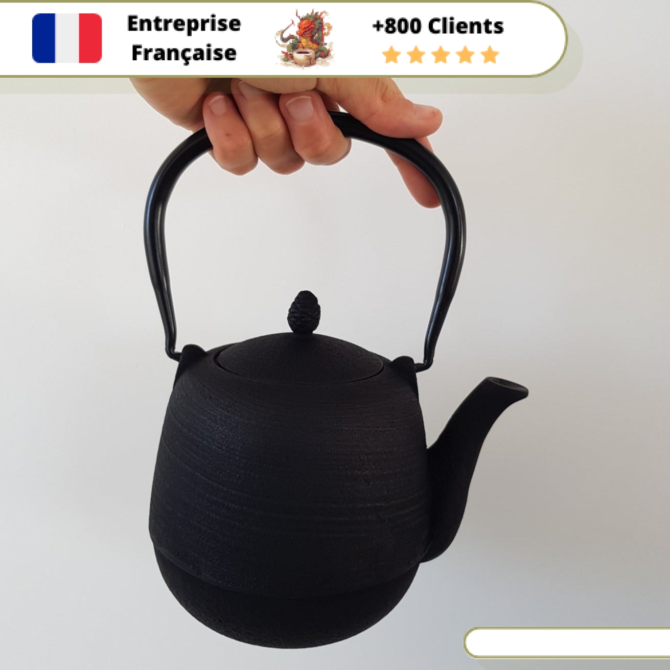 Théière en Fonte Noire Oiharu Natsume 800ml – Image 6