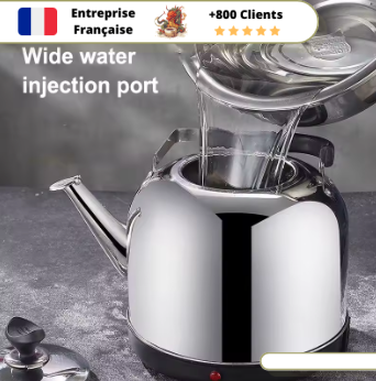 Bouilloire Electrique Tout Inox Sans Plastique 1,7L - 4L – Image 5