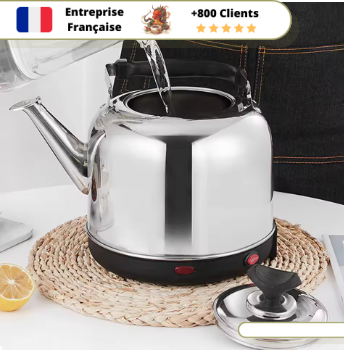 Bouilloire Electrique Tout Inox Sans Plastique 1,7L - 4L – Image 3