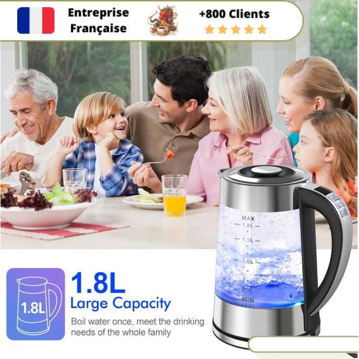 Bouilloire Electrique Température Réglable Verre 1.7L – Image 5