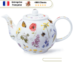 Théière Anglaise en Porcelaine  Fleur Dunoon 1,2L