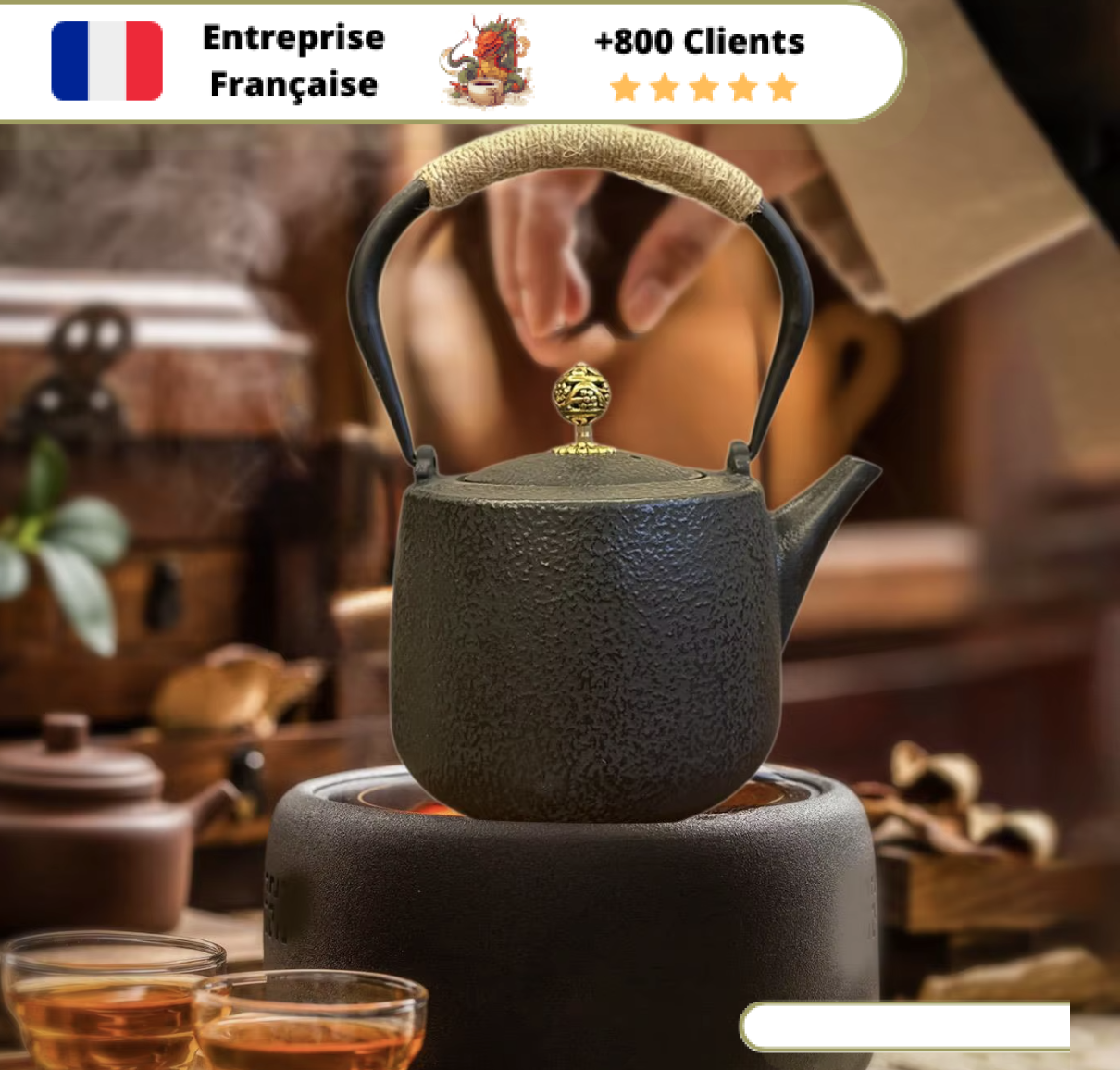 Théière en Fonte Design Scandinave Wazuqu Wabi 600ml – Image 3