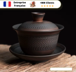 Théière en Céramique  Gaiwan Gravé 140ml