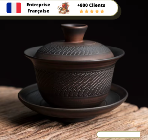 Théière en Céramique  Gaiwan Gravé 140ml