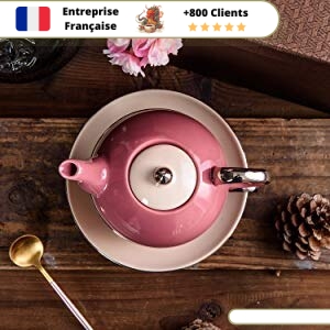 Théière Solitaire Porcelaine Rose 400ml – Image 8