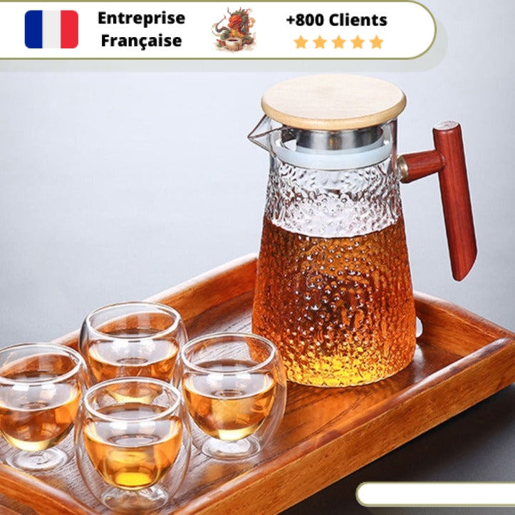 Théière de Thé en verre transparent, Théière Marocain 650 ml