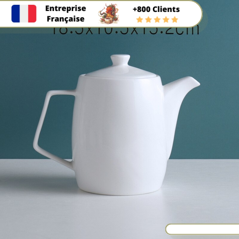 Théière En Céramique Blanche - Style Européen, Capacité Modérée, Poignée Confortable - Pour Maison Et Restaurant