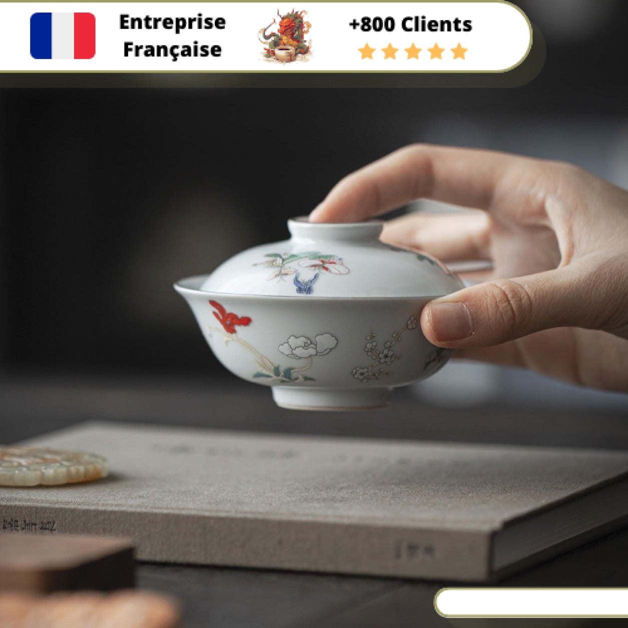 Couvercle De Théière En Céramique – Style Kungfu Vintage – Compatible Avec De Nombreuses Tasses Et Théières