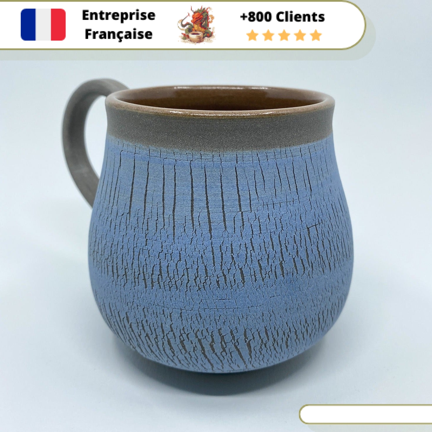 Tasse bleue canard motif vague - Fabrication Artisanale Française - La Main  Créative