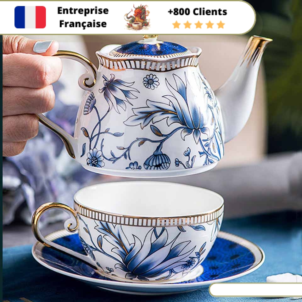 Théière Anglaise Fleurs Camélias en Porcelaine 500ML – Théière France
