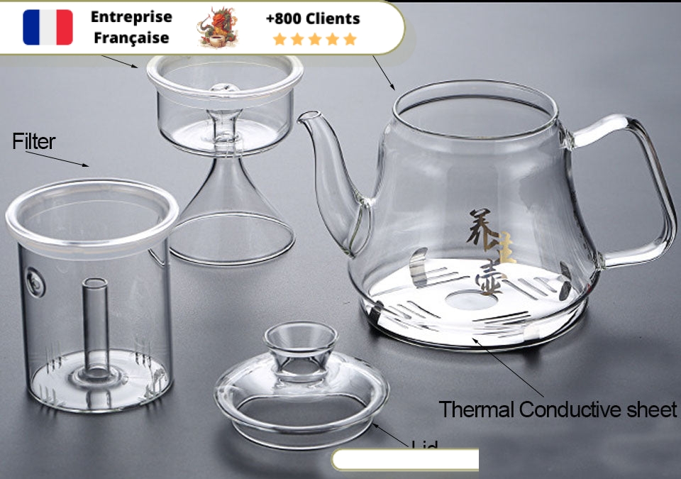 Théière De 1000ml, Théière En Verre Avec Tamis Pour Les Fleurs De Thé Et Le Thé En Vrac Ainsi