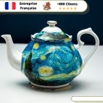 Théière en Porcelaine <br> Peinture 1L