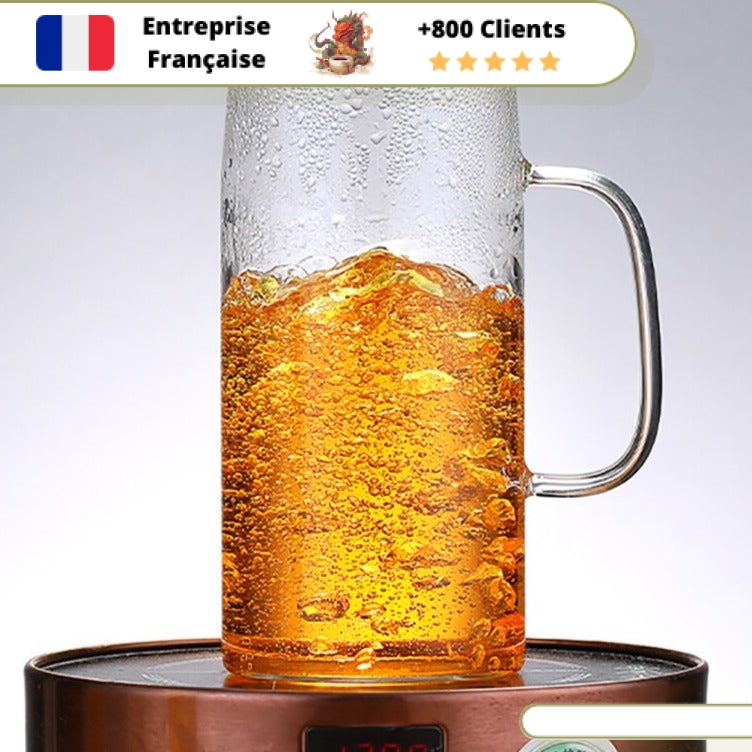 Carafe à Eau En Verre 1 Litre Avec Couvercle – Pour Limonade, Vin, Thé Glacé – Résistante à 60°C – Design élégant