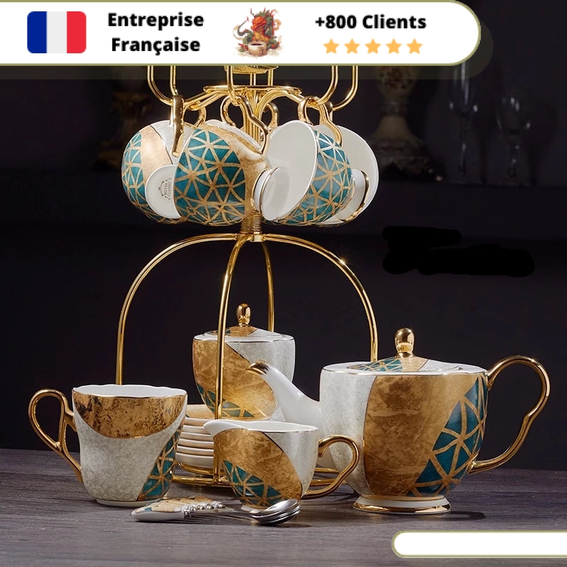 Service à thé en porcelaine Service à café en porcelaine vintage Service à  thé britannique Service à thé pour théière de mariage 6 tasses à café et