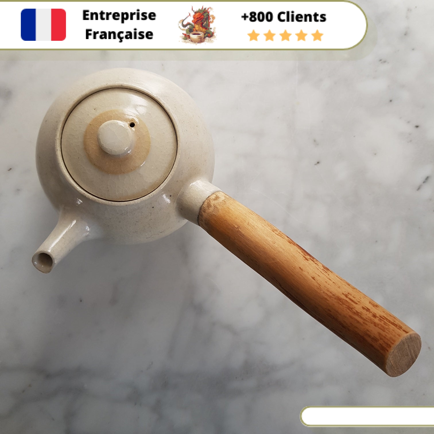 Théière en Céramique Américaine <br> Manche Bois 200ml – Image 9