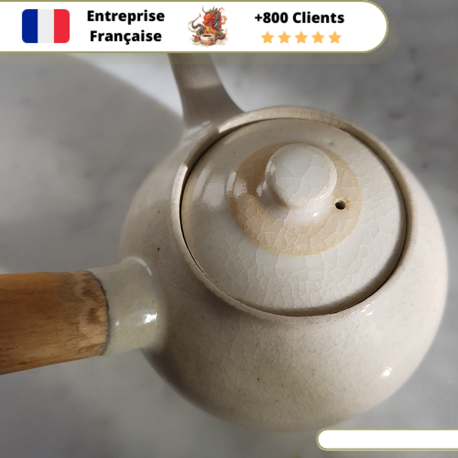 Théière en Céramique Américaine <br> Manche Bois 200ml – Image 16