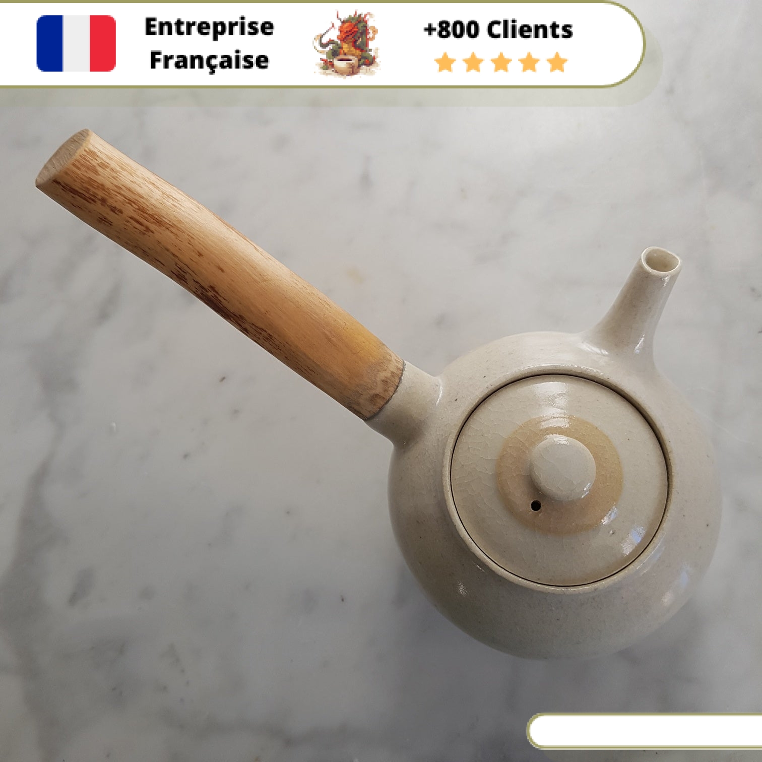 Théière en Céramique Américaine <br> Manche Bois 200ml – Image 10