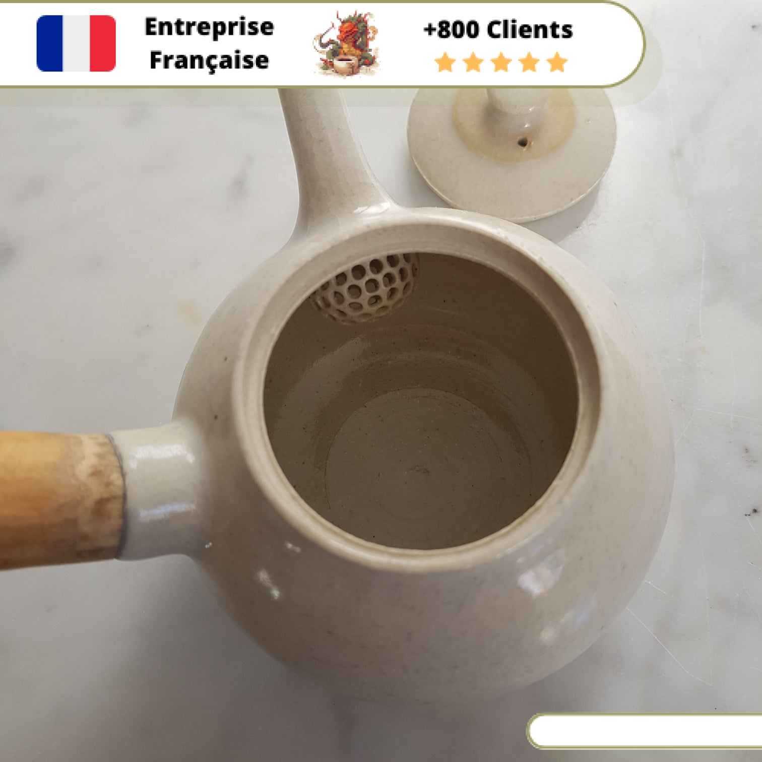 Théière en Céramique Américaine <br> Manche Bois 200ml – Image 11