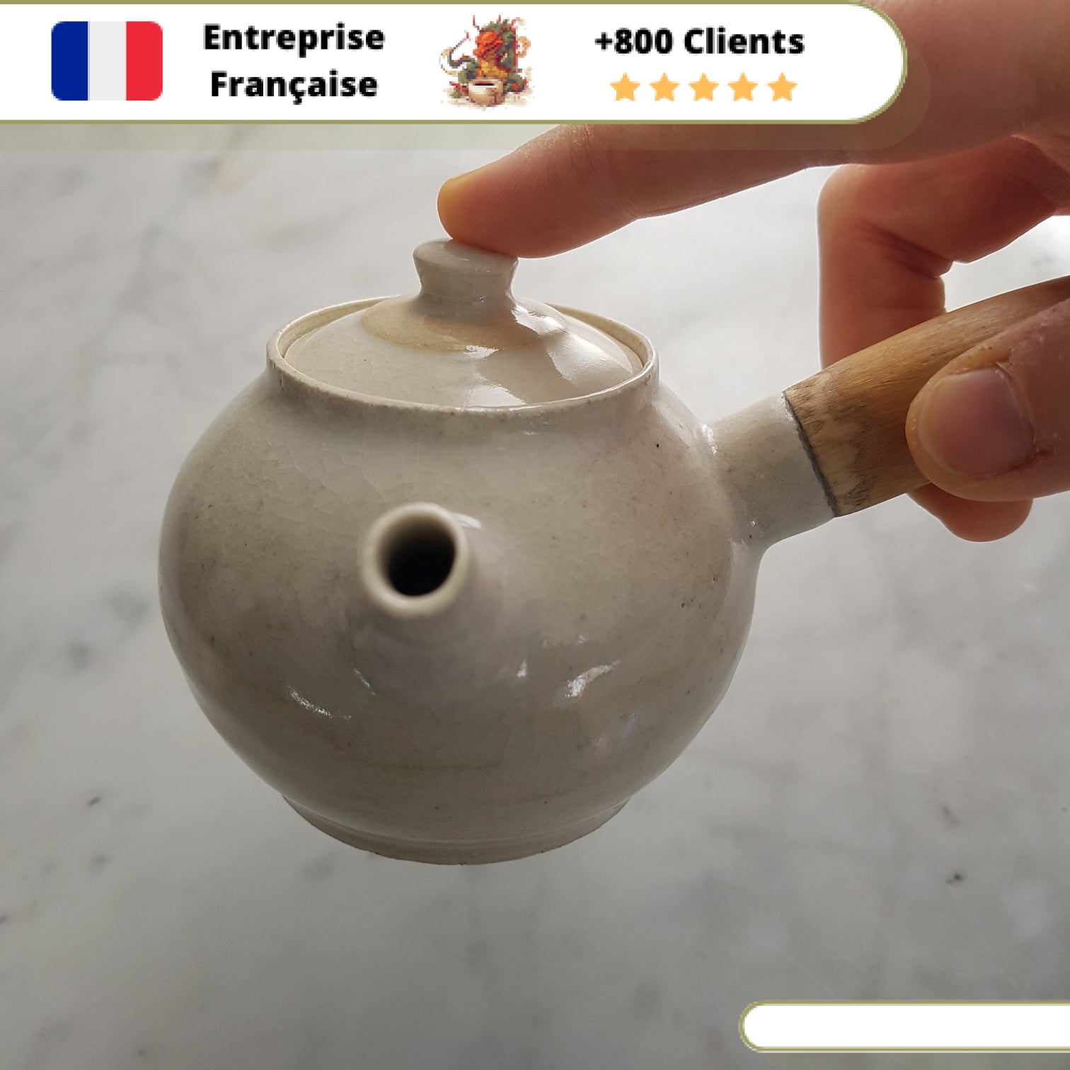 Théière en Céramique Américaine <br> Manche Bois 200ml – Image 19