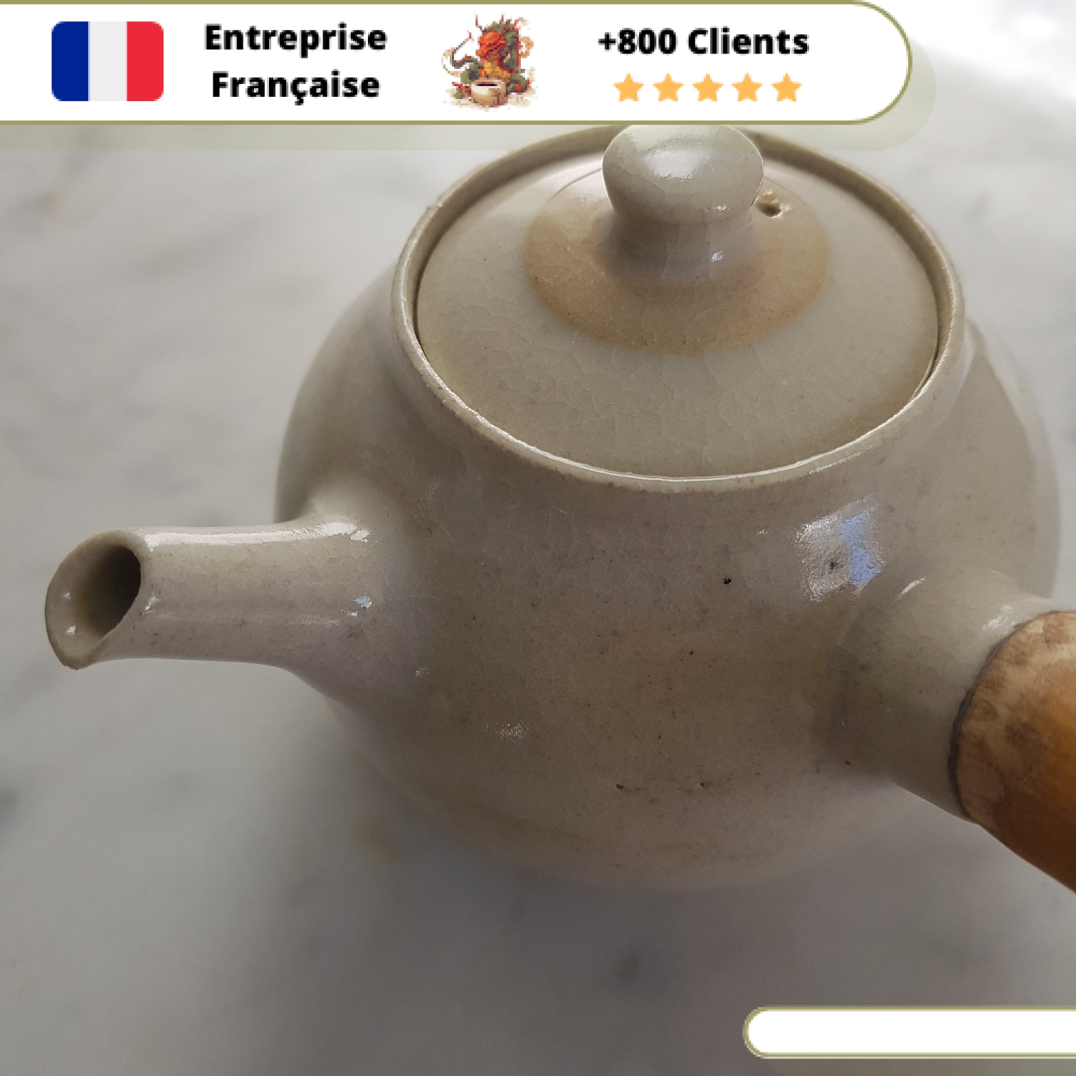 Théière en Céramique Américaine <br> Manche Bois 200ml – Image 12