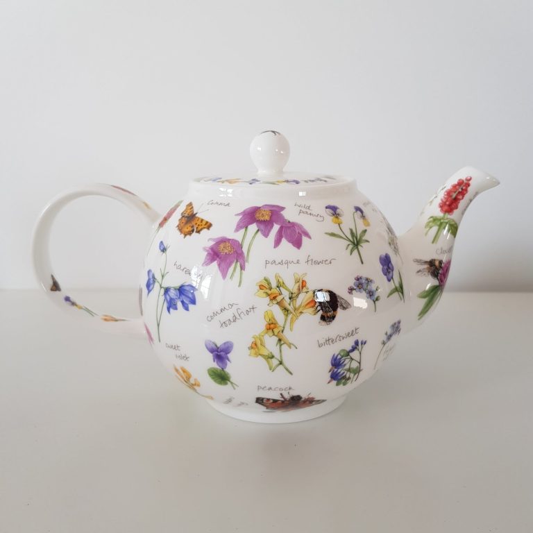 Théière Vintage Anglaise – Motif Cheminée Et Chat, Céramique Multicolore (occasion)