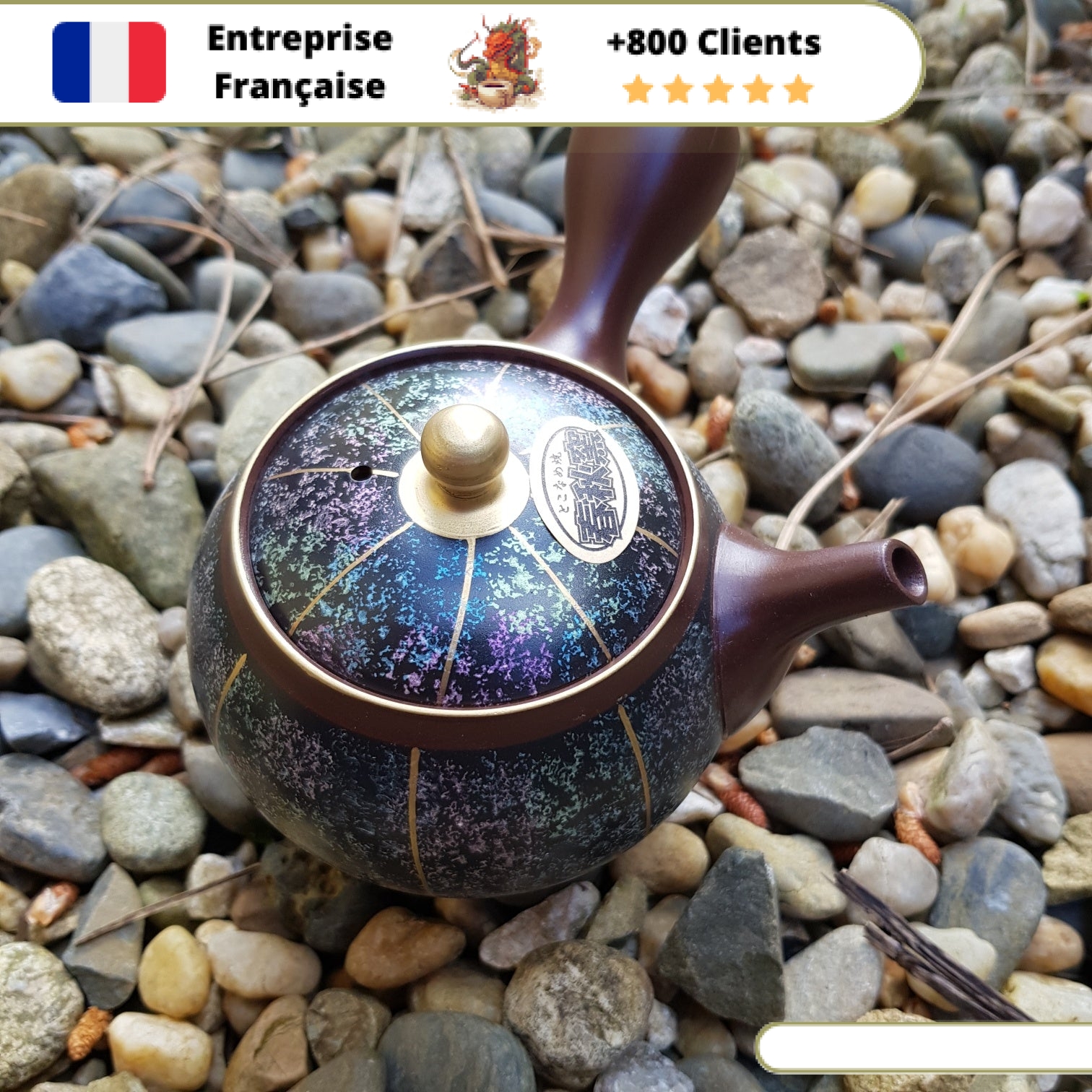 Théière Japonaise Multicolore <br> Tokoname 180ml – Image 5
