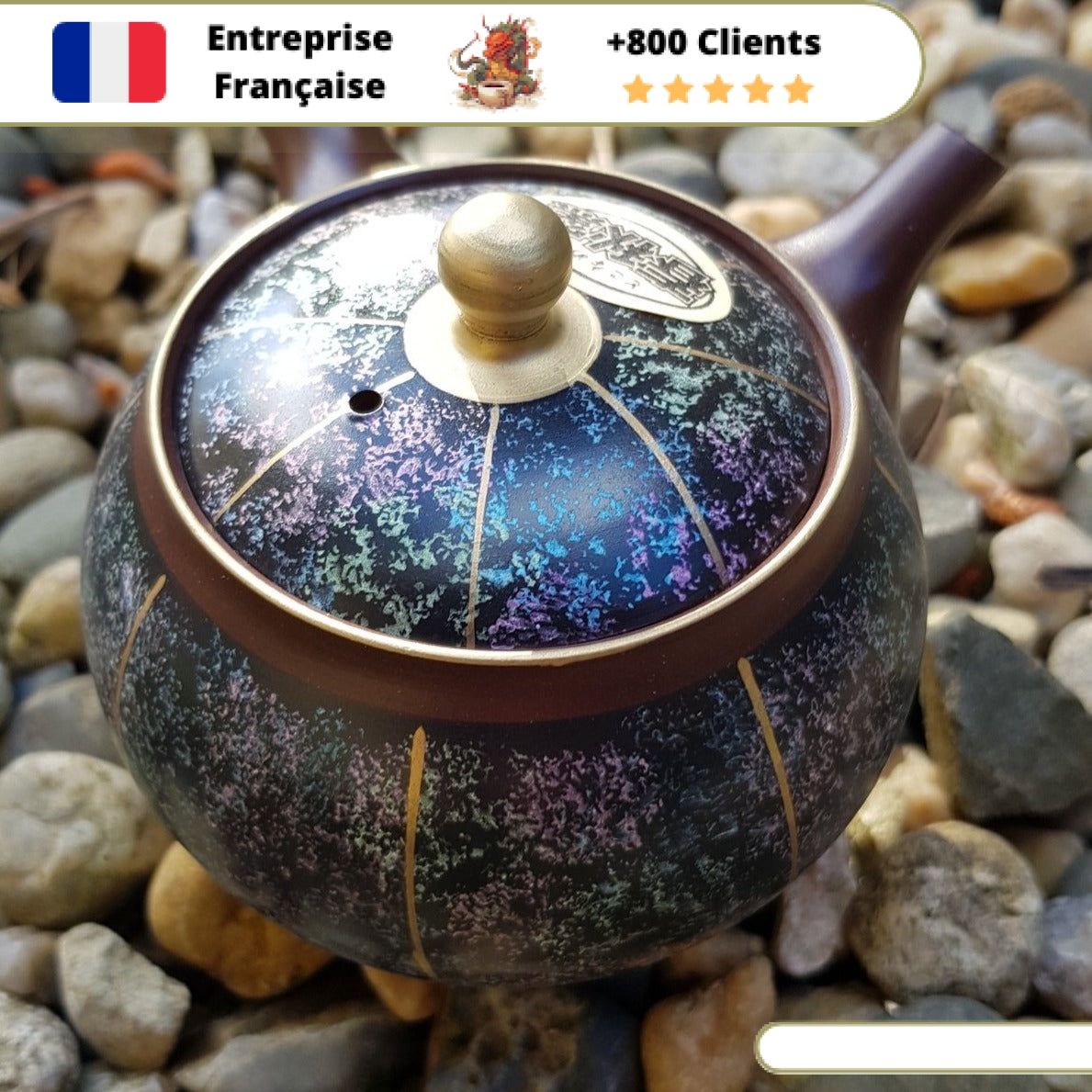 Théière Japonaise Multicolore <br> Tokoname 180ml – Image 2