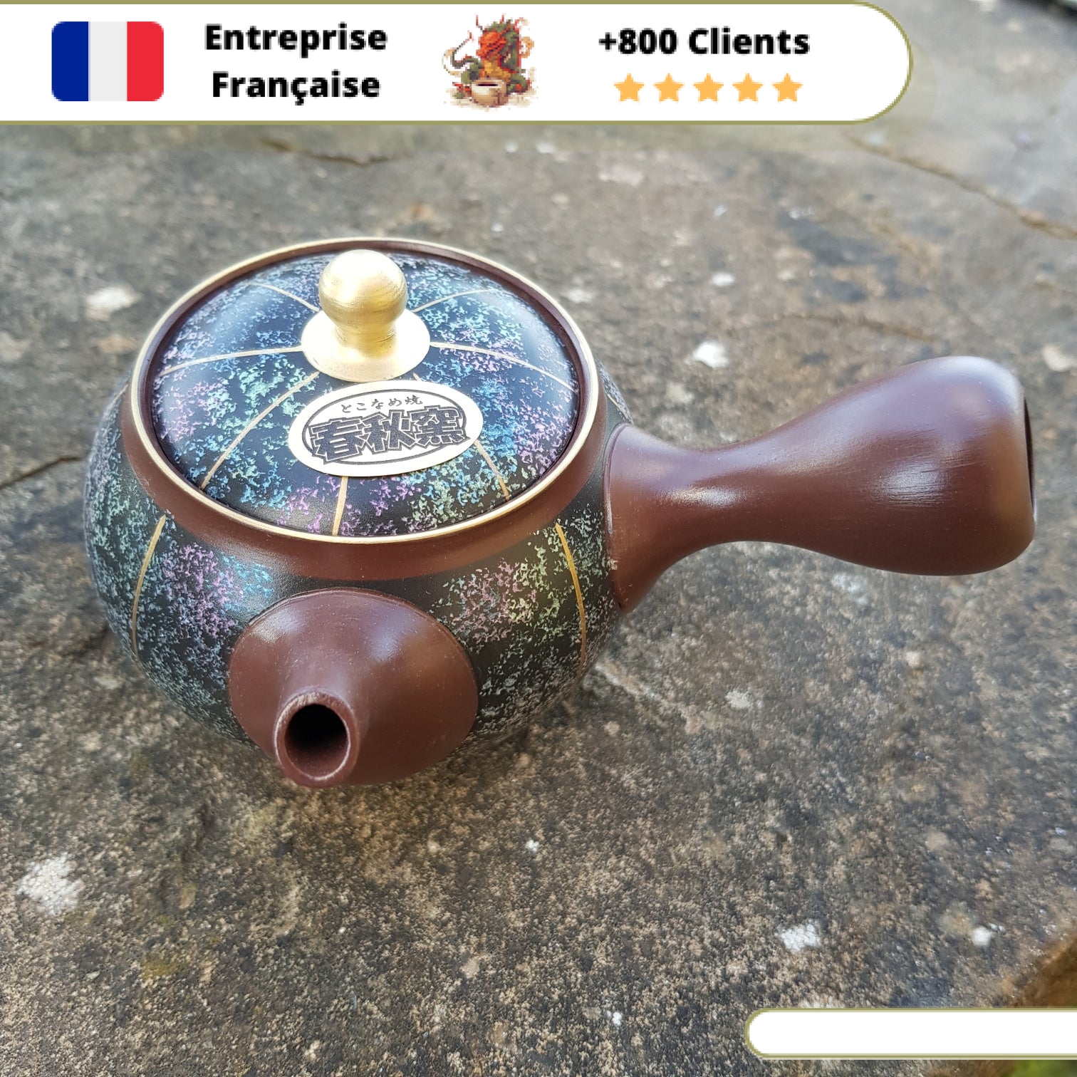 Théière Japonaise Multicolore <br> Tokoname 180ml – Image 4