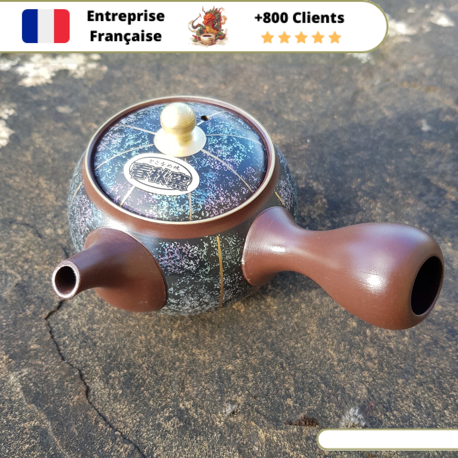 Théière Japonaise Multicolore <br> Tokoname 180ml – Image 3