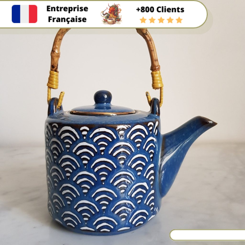 Théière En Céramique Pour 2 Personnes - Motif Bambou - Multicouleur
