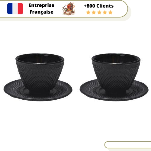 2 Tasses en Fonte Noire