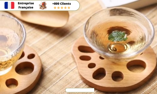 Beau-Support-Tasse-Bois