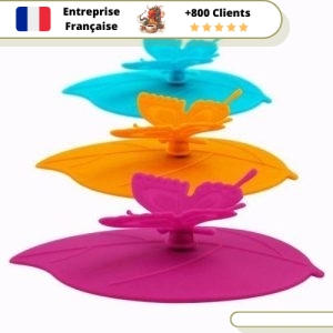 Couvercle de Tasse Bleu Orange Rose