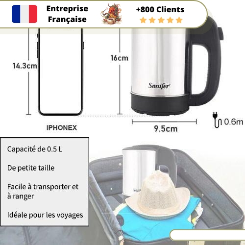 Mini bouilloire électrique 0 5 litre sans fil – Image 4