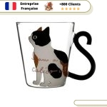 Verre à Thé Mug Chat Transparent