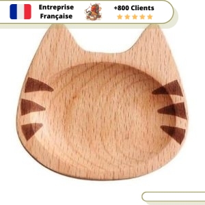 Sous Tasse en Bois Chat