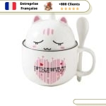 Tasse de Thé Tasse Blanche Chat