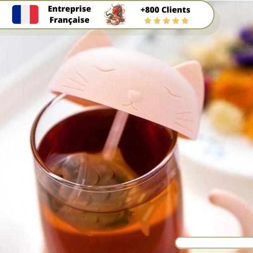 Tasse à Thé avec Infuseur Mon Chat Rose – Image 3