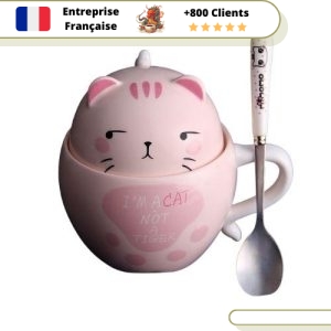 Tasse de Thé Tasse Chat Rose