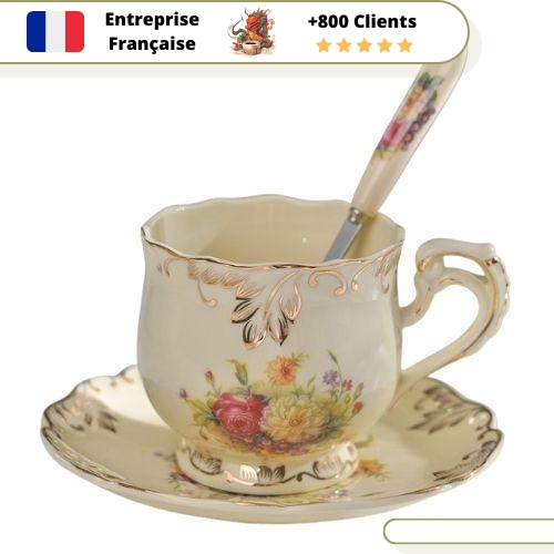 Tasse Fleurie avec Soucoupe