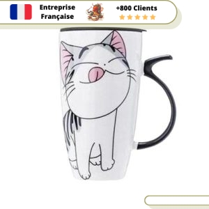Tasse de Thé Tasse Petit Dejeuner Motif Chat