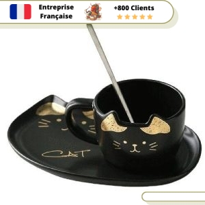 Tasse avec Plateau Noire