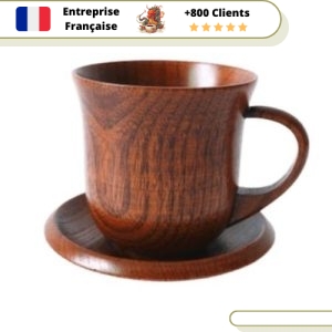 Tasse de Thé Tasse en Bois d'Olivier