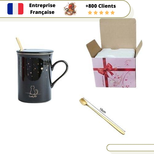 Tasse en Chat Cadeau Noire