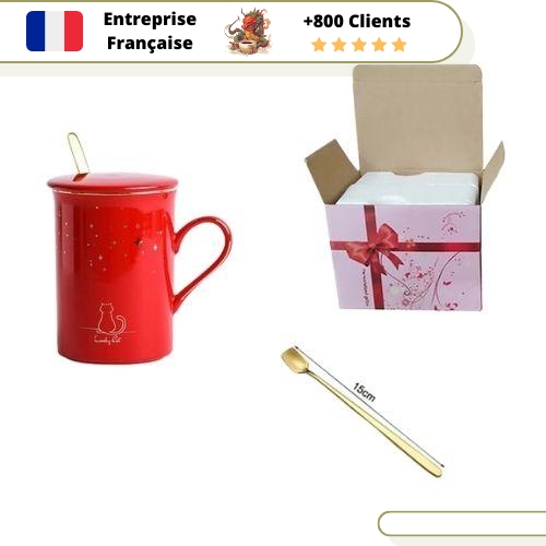 Tasse en Chat Cadeau Rouge