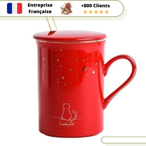 Tasse en Chat Cadeau Rouge