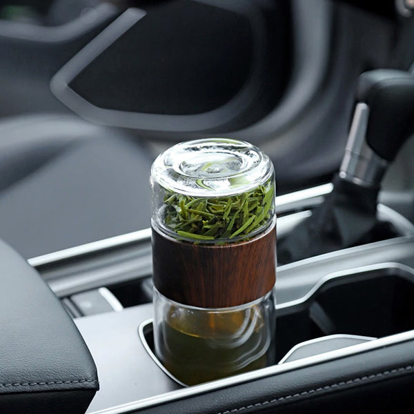 Théière Nomade Verre en voiture